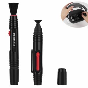 geekria 2 pack clean vr lens cleaning pen compatible with meta q 3/q 2/q pro/vision pro/psvr 2 and more, remove fingerprints dust grease reduce fog to clean augmented & virtual reality