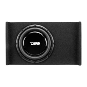 DS18 EN-DF10 10" Shallow Thin Subwoofer Enclosure Down-Firing Compact Sealed Design for Car Trucks 600 Watts Black