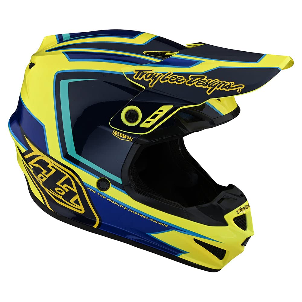 Troy Lee Designs GP Mono Youth Motocross Helmet- Full Face Offroad Motocross Motorcycle Dirt Bike ATV Powersports Dual Sport Racing Helmet - Boys Girls Kids (Yellow, LG)