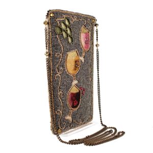 Mary Frances Wine Pairing Beaded Crossbody Phone Bag, Multi