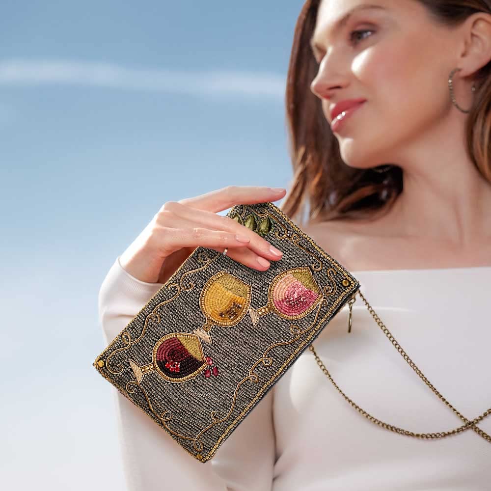 Mary Frances Wine Pairing Beaded Crossbody Phone Bag, Multi