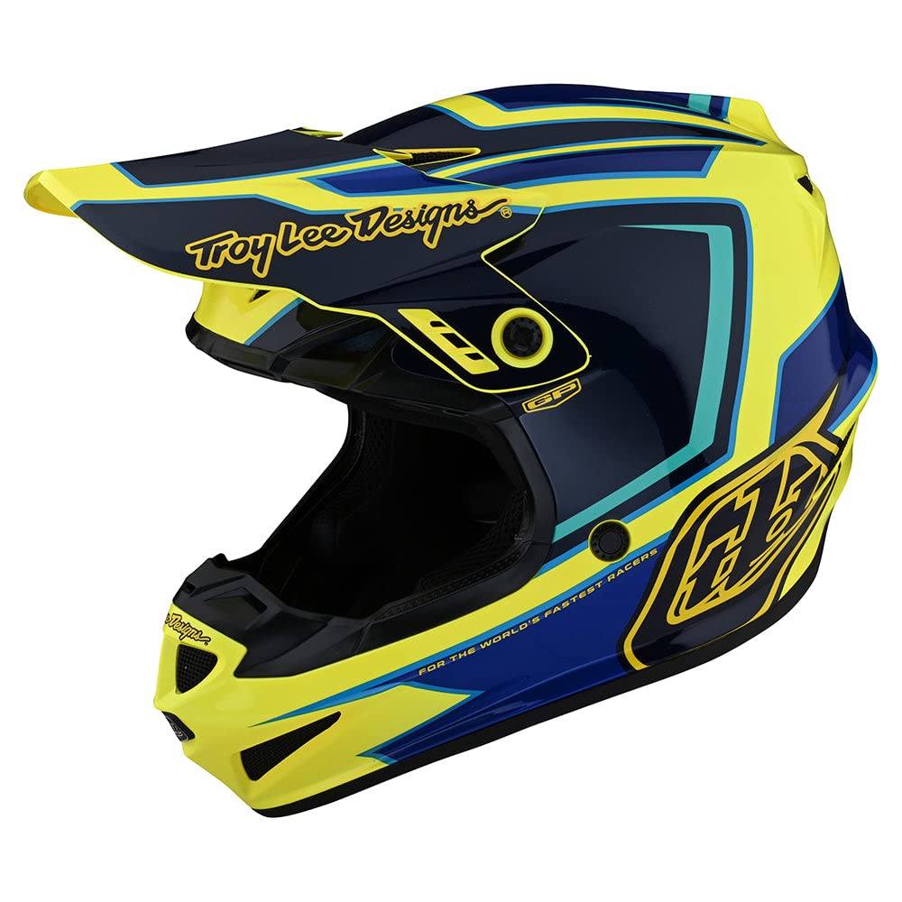 Troy Lee Designs GP Mono Youth Motocross Helmet- Full Face Offroad Motocross Motorcycle Dirt Bike ATV Powersports Dual Sport Racing Helmet - Boys Girls Kids (Yellow, LG)