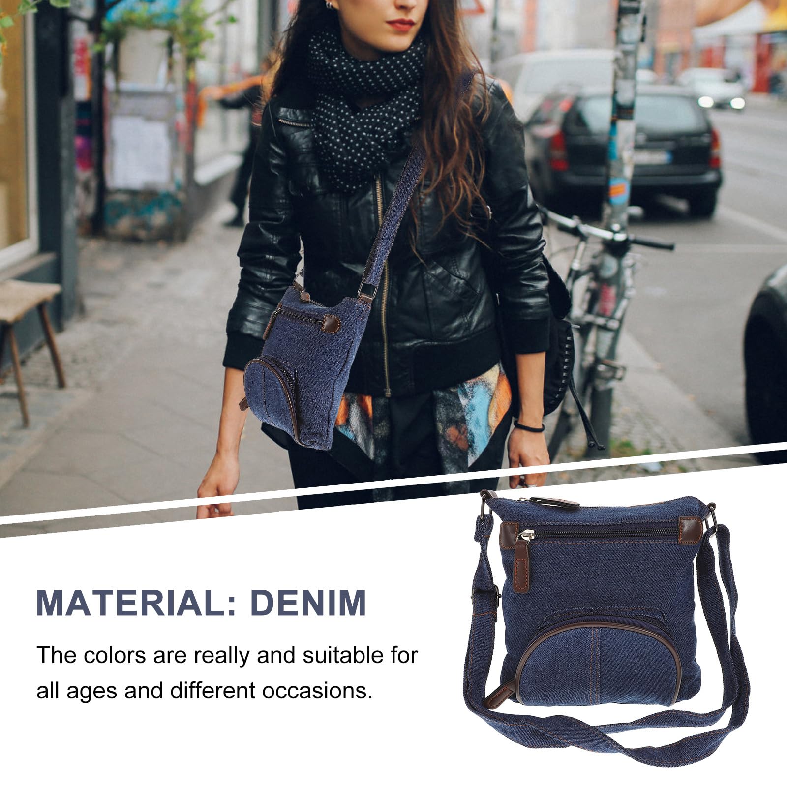 VALICLUD Denim Crossbody Bags denim bag handbag denim purses for women for Women- Mother