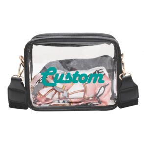 personalized clear crossbody bag with any text custom name clear purse handbag messenger bag for concerts sports event travel