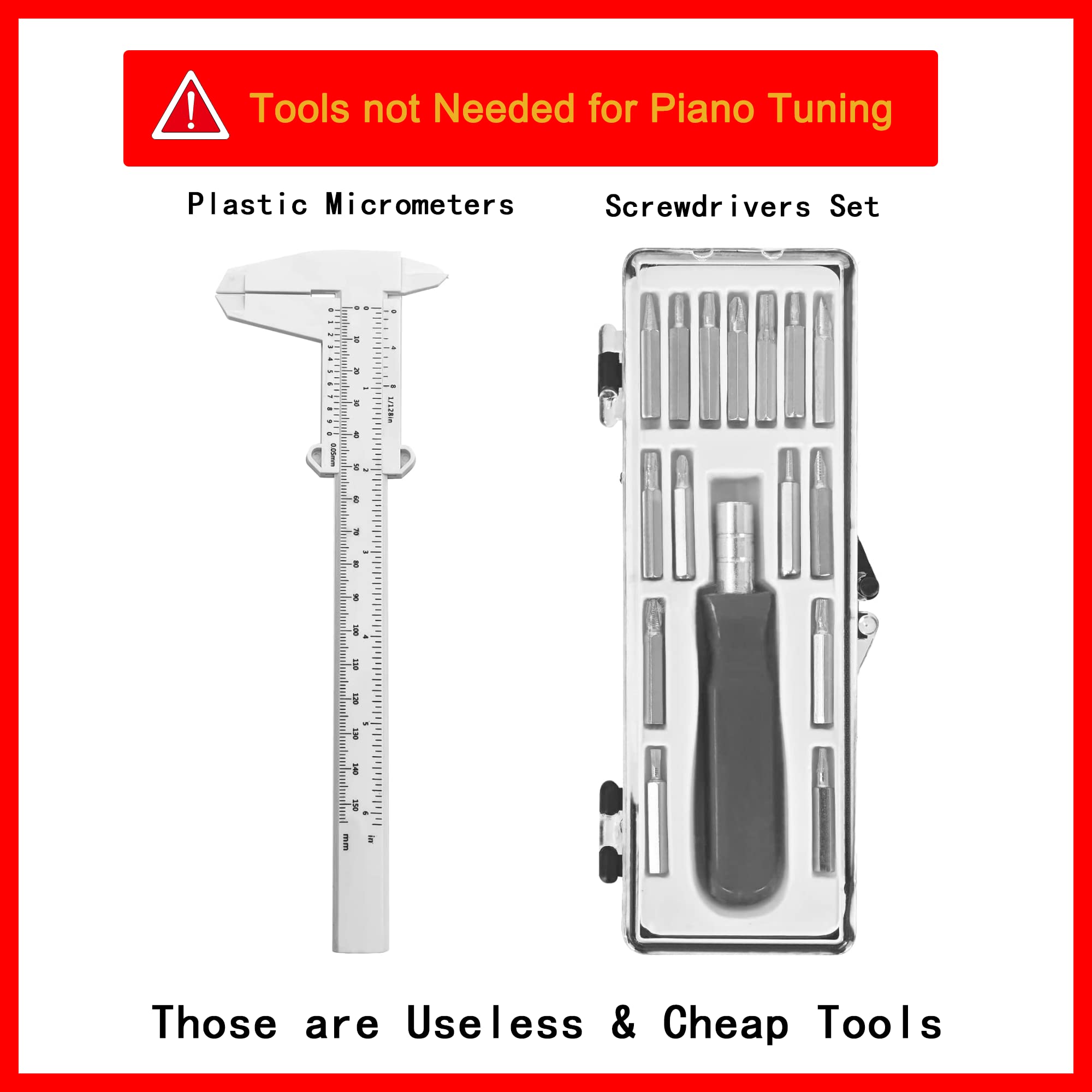 CONCHACIELO Professional Piano Tuning Kit: Universal Piano Tuning Tools Kit Set with Portable Case,Tuning Wrench, Wrench Fastener, Tuning Mute. for Tuning Beginner, Professional Tuner (Pro Set)