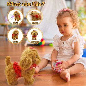 Toy Dog Walk and Bark, Sing, Tail, Lick, Repeat Toys for 2 +,3+,4+ Year Old Girl, Stuffed Puppy for Boys, Girls & Baby Gift Birthday Gifts