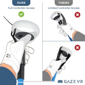 Gaze VR | VR Golf Club Handle Attachment for Oculus (Meta) Quest 2 | Pro Grip | Weighted | Right & Left Controllers | Blue