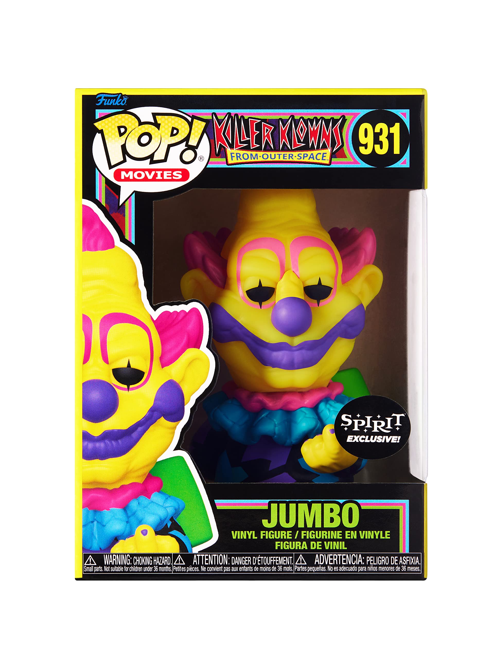 Funko Spirit Halloween Killer Klowns from Outer Space Blacklight Jumbo POP! Figure | Officially Licensed | Halloween Décor