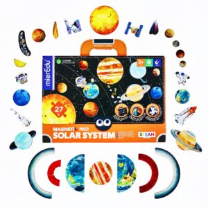 mierEdu Solar System for Kids,Planets Toys Create The Milky Way for Science STEAM Educational Preschool Early Learning Puzzle Interactive Play Kit, Space Toys for Kids 3 4 5 6 7 8