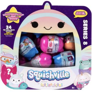 squishville by squishmallows, series 8-24 piece set - official kellytoy - collectible mini stuffed animal toy plush & accessories, styles may vary - gift for kids, girls & boys