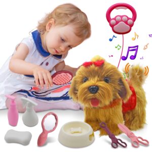 toy dog walk and bark, sing, tail, lick, repeat toys for 2 +,3+,4+ year old girl, stuffed puppy for boys, girls & baby gift birthday gifts