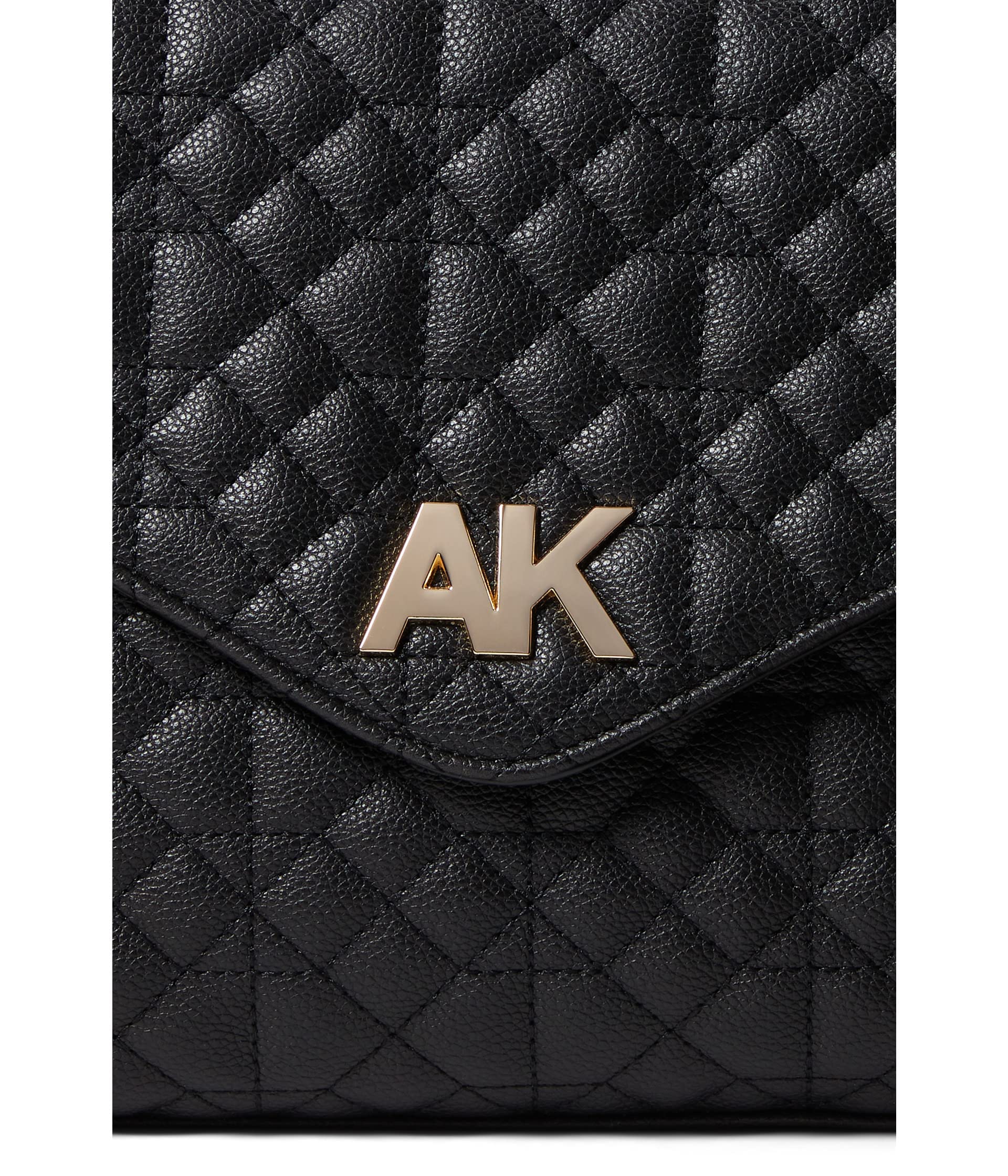 Anne Klein Womens Anne Klein quilted flap shoulder bag, Black, One Size US