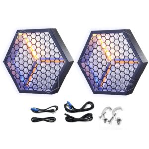 WOLTEC Hexagonal Retro Stage PAR Light for Disco and DJ Parties Background Effect – A Sound Active 3 x 60W WW and 47 RGB LED Rave Light with Tungsten-Look Filament and RGBW Glow of Strobe Lamp