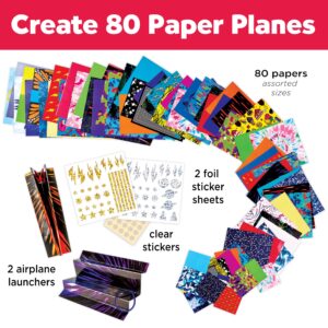 Creativity for Kids Stunt Squadron Fold & Launch Paper Airplanes: Create 80 Paper Airplanes, STEM Science Kit for Kids, Paper Airplane Craft Kit for Kids, Gifts and Toys for Boys Ages 6-8+