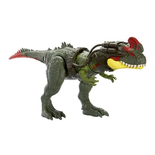 Mattel Jurassic World Dominion Gigantic Trackers Sinotyrannus Action Figure Toy with Attack Motion & Tracking Gear