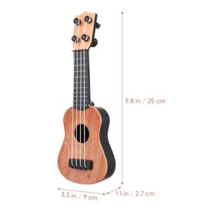 Kisangel 1pc Wooden Kids Ukulele Toy Toddler Guitar Classical Instrument Ukulele Musical Toy for Preschool Children ( Light Brown )