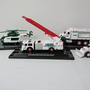 Hess Toy Truck 2022 Mini Collection - Fire Truck, Helicopter, and Truck with Front Loader