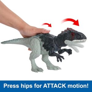 Mattel Jurassic World Dominion Wild Roar Eocarcharia Dinosaur Action Figure Toy with Sound & Attack Action, Plus Downloadable App & AR