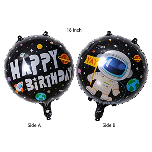 Borsgye Solar System Planet Astronaut Balloons Rocket Foil Balloons Big Mylar Number Helium Global Happy Birthday Garland Banner for Boy Kids Space Themed 8th Year Birthday Party Decorations