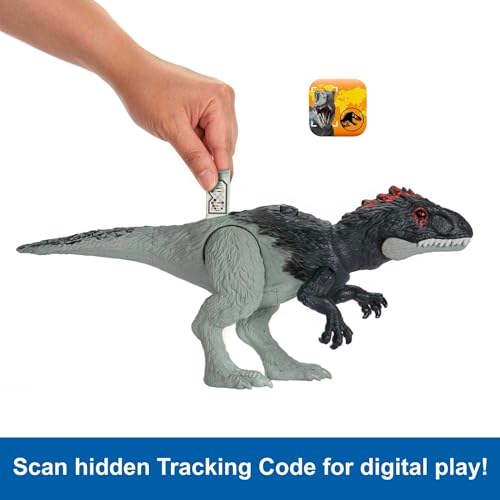 Mattel Jurassic World Dominion Wild Roar Eocarcharia Dinosaur Action Figure Toy with Sound & Attack Action, Plus Downloadable App & AR