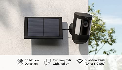 Ring Spotlight Cam Pro, Solar | 3D Motion Detection, Two-Way Talk with Audio+, and Dual-Band Wifi (2022 release) - Black