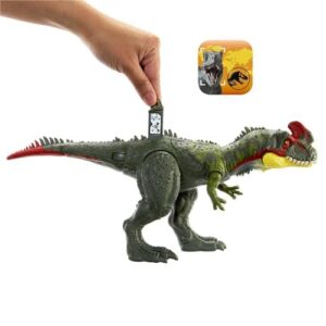 Mattel Jurassic World Dominion Gigantic Trackers Sinotyrannus Action Figure Toy with Attack Motion & Tracking Gear