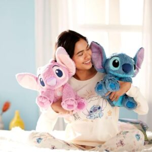 Disney Store Official Angel Medium Soft Toy for Kids, Cuddly Character with Fuzzy Texture and Embroidered Details, Flexible Floppy Ears, Plushy Suitable for All Ages.