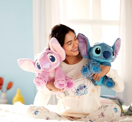 Disney Store Official Angel Medium Soft Toy for Kids, Cuddly Character with Fuzzy Texture and Embroidered Details, Flexible Floppy Ears, Plushy Suitable for All Ages.