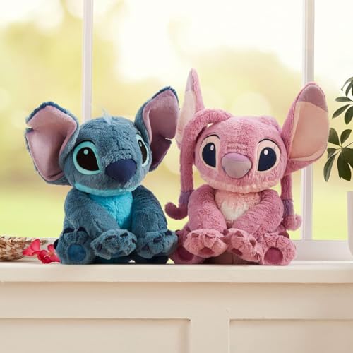 Disney Store Official Angel Medium Soft Toy for Kids, Cuddly Character with Fuzzy Texture and Embroidered Details, Flexible Floppy Ears, Plushy Suitable for All Ages.