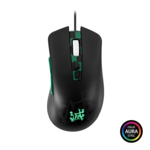 ASUS TUF Gaming Wired Ergonomic Gaming Mouse 7,000 DPI Optical Sensor, 7 Programmable Tactile Buttons, AuraSync RGB Lighting, Lightweight Build, Durable Switches, On-Board Memory, Demon Slayer,TANJIRO