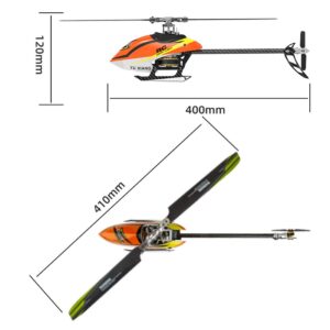 ZOSTER Electric RC Helicopter Model YUXIANG F180V2 2.4G 6CH 3D 6-Axis Dual Brushless Motors RTF Version Aileronless Aerobatic Helicopter Model for Kids Adult, Orange, 40 x 10 x 9 cm