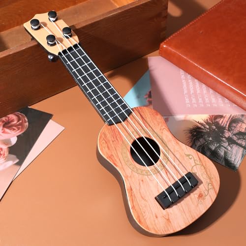 Kisangel 1pc Wooden Kids Ukulele Toy Toddler Guitar Classical Instrument Ukulele Musical Toy for Preschool Children ( Light Brown )