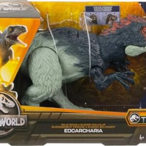 Mattel Jurassic World Dominion Wild Roar Eocarcharia Dinosaur Action Figure Toy with Sound & Attack Action, Plus Downloadable App & AR