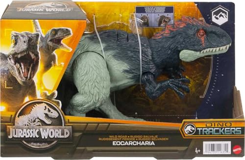 Mattel Jurassic World Dominion Wild Roar Eocarcharia Dinosaur Action Figure Toy with Sound & Attack Action, Plus Downloadable App & AR