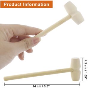 NODG 20 Pcs Mini Wooden Hammer Wooden Solid Crab Lobster Mallet Small Wooden Mallet Shell Wood Cracker Hardwood Hammer Pounding Toy for Breakable Heart Cracking Seafood Chocolate for Kids