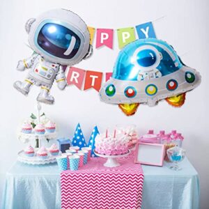 Borsgye Solar System Planet Astronaut Balloons Rocket Foil Balloons Big Mylar Number Helium Global Happy Birthday Garland Banner for Boy Kids Space Themed 8th Year Birthday Party Decorations