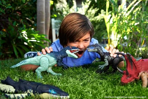 Mattel Jurassic World Dominion Wild Roar Eocarcharia Dinosaur Action Figure Toy with Sound & Attack Action, Plus Downloadable App & AR