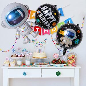 Borsgye Solar System Planet Astronaut Balloons Rocket Foil Balloons Big Mylar Number Helium Global Happy Birthday Garland Banner for Boy Kids Space Themed 8th Year Birthday Party Decorations