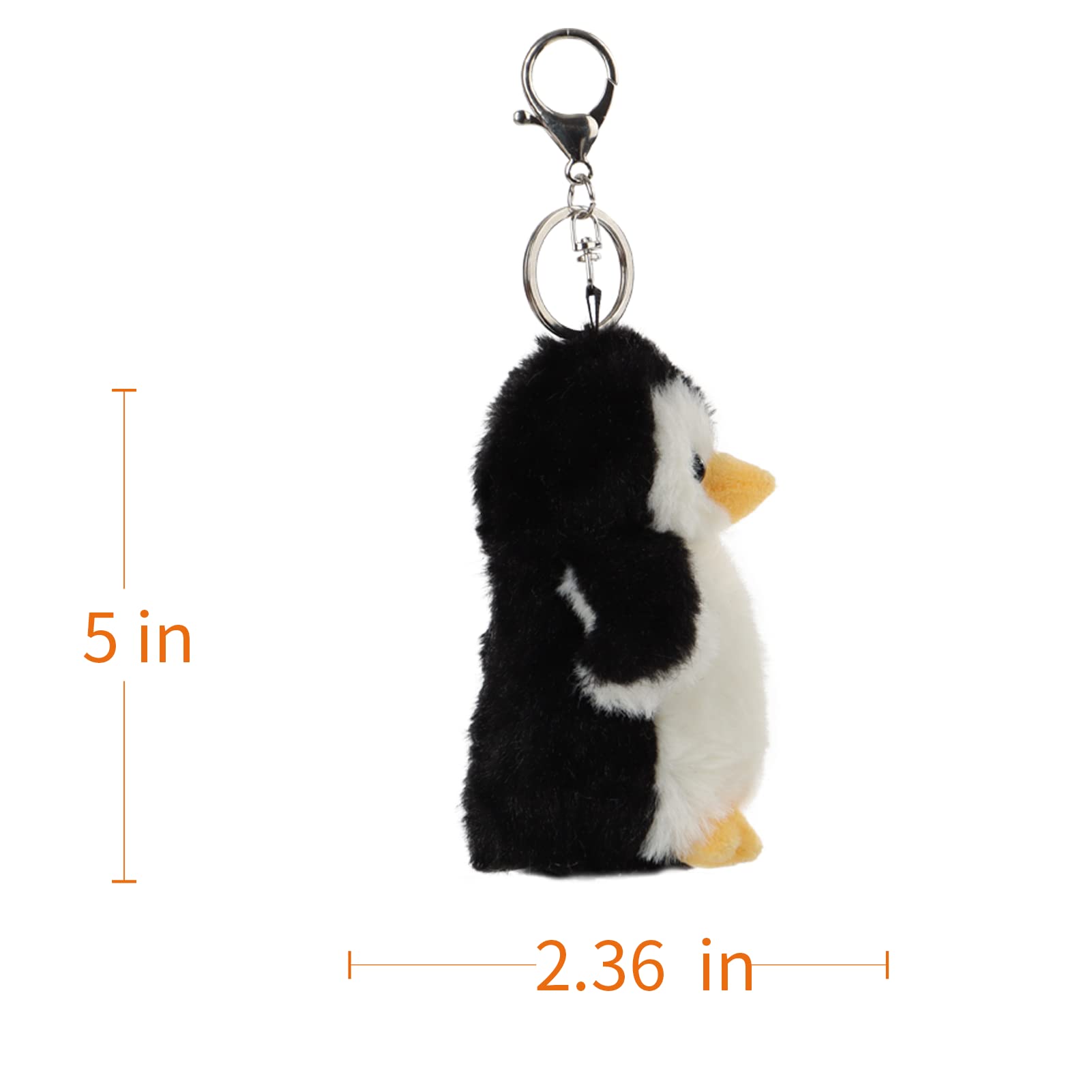 Apricot Lamb Cute Antarctic Toys Plush Black Penguin Stuffed Animal Soft Keychain for Kids Bag, Purse, Backpack, Handbag (5 Inches)