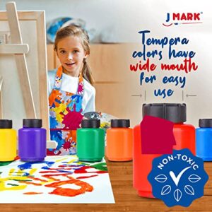 J MARK Toddler Painting Set – 38-Piece Set with Art Smock, 6 Washable Tempera Paints, Painting Paper, Brushes, Sponges, Painting Tools and Palette (Colors)