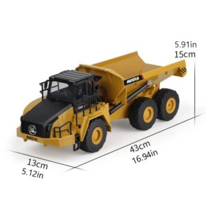 QIYHBVR RC Dump Truck 1/24 Scale 2.4G Remote Control Articulated Truck Construction Car Electronic Simulation Engineering Vehicle Toys for Kids Boys