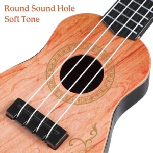 Kisangel 1pc Wooden Kids Ukulele Toy Toddler Guitar Classical Instrument Ukulele Musical Toy for Preschool Children ( Light Brown )