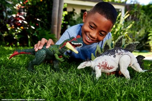 Mattel Jurassic World Dominion Gigantic Trackers Stegosaurus Action Figure Toy with Attack Motion & Tracking Gear, Plus Downloadable App & AR