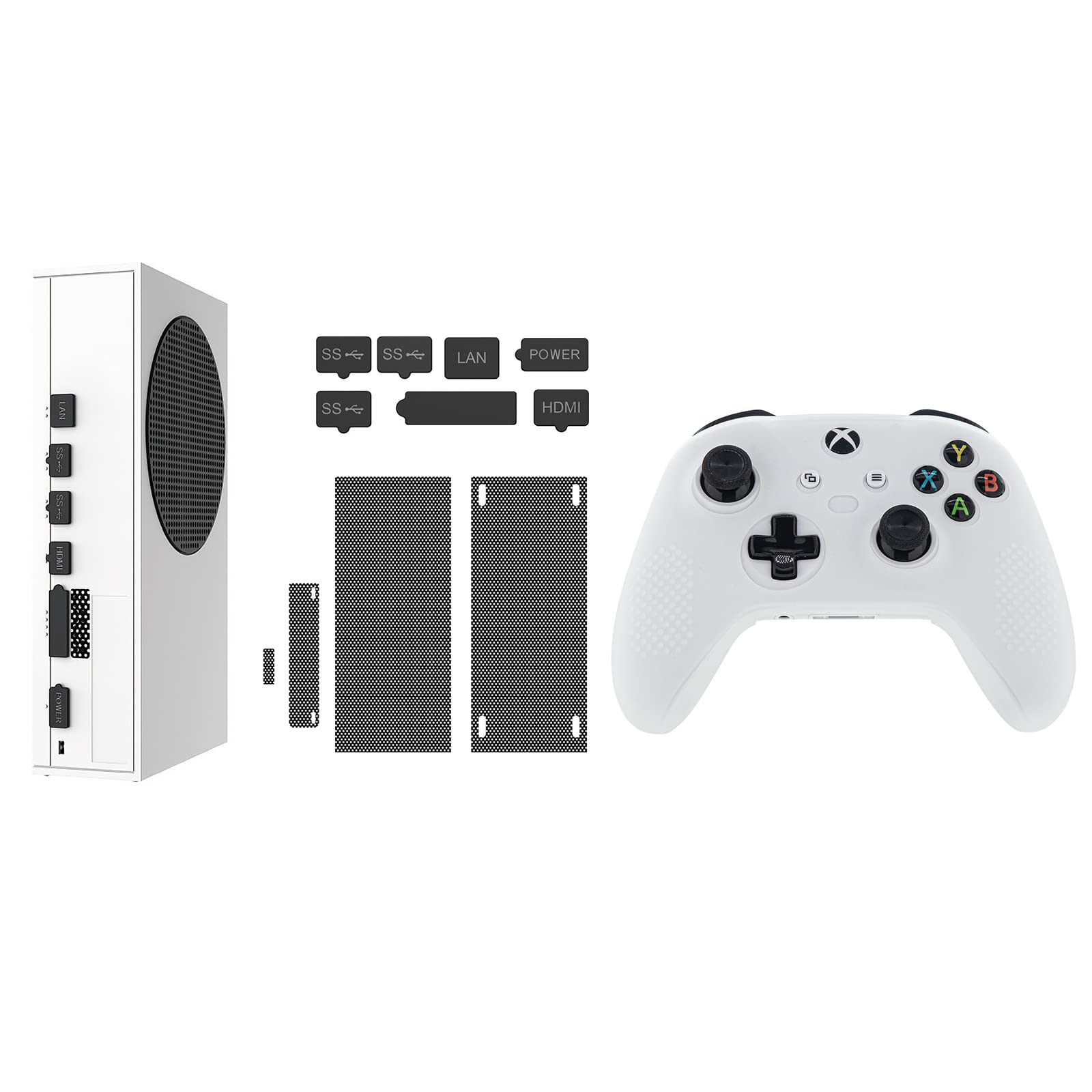 ECHZOVE Dust Plugs Compatible with Xbox Series S,Xbox Series X/S Controller Silicone Cover Case