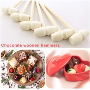 NODG 20 Pcs Mini Wooden Hammer Wooden Solid Crab Lobster Mallet Small Wooden Mallet Shell Wood Cracker Hardwood Hammer Pounding Toy for Breakable Heart Cracking Seafood Chocolate for Kids