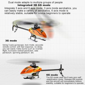 ZOSTER Electric RC Helicopter Model YUXIANG F180V2 2.4G 6CH 3D 6-Axis Dual Brushless Motors RTF Version Aileronless Aerobatic Helicopter Model for Kids Adult, Orange, 40 x 10 x 9 cm