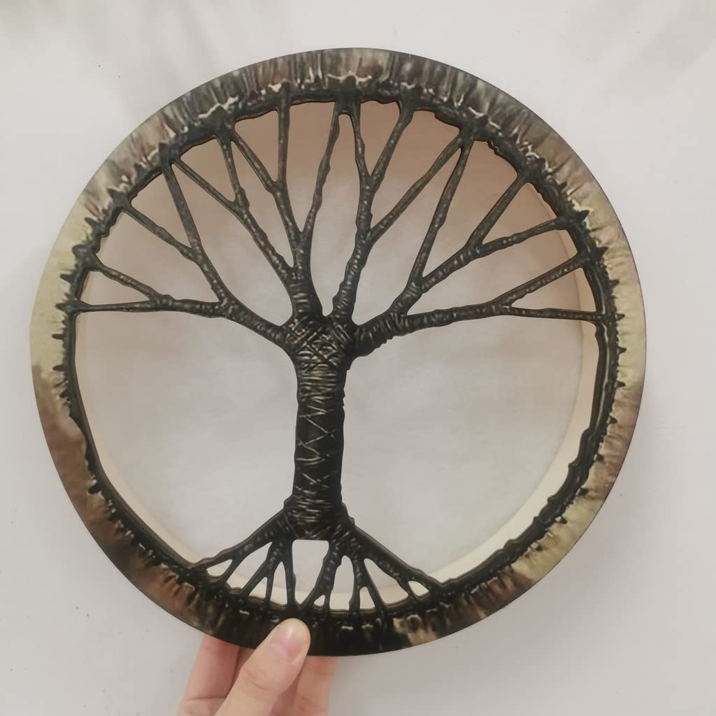 Drincoshow Tree of Life Flower Ring Drum Surface Siberian Qiufeng Drum Decorative Drum Festival Percussion Drum (Tree Drum)