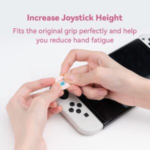 GeekShare Cute Silicone Joycon Thumb Grip Caps, Joystick Cover Compatible with Nintendo Switch/OLED/Switch Lite,4PCS (Pixel Style)