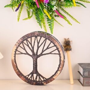 Drincoshow Tree of Life Flower Ring Drum Surface Siberian Qiufeng Drum Decorative Drum Festival Percussion Drum (Tree Drum)