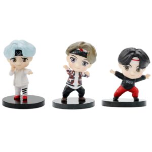 SurpriseSeptember 7pcs BTS Cake Toppers Character Set of Action Figures Toys，BTS Mini Figurines Dolls Birthday Party Supplies Car Desktop BTS Birthday Decorations (D)